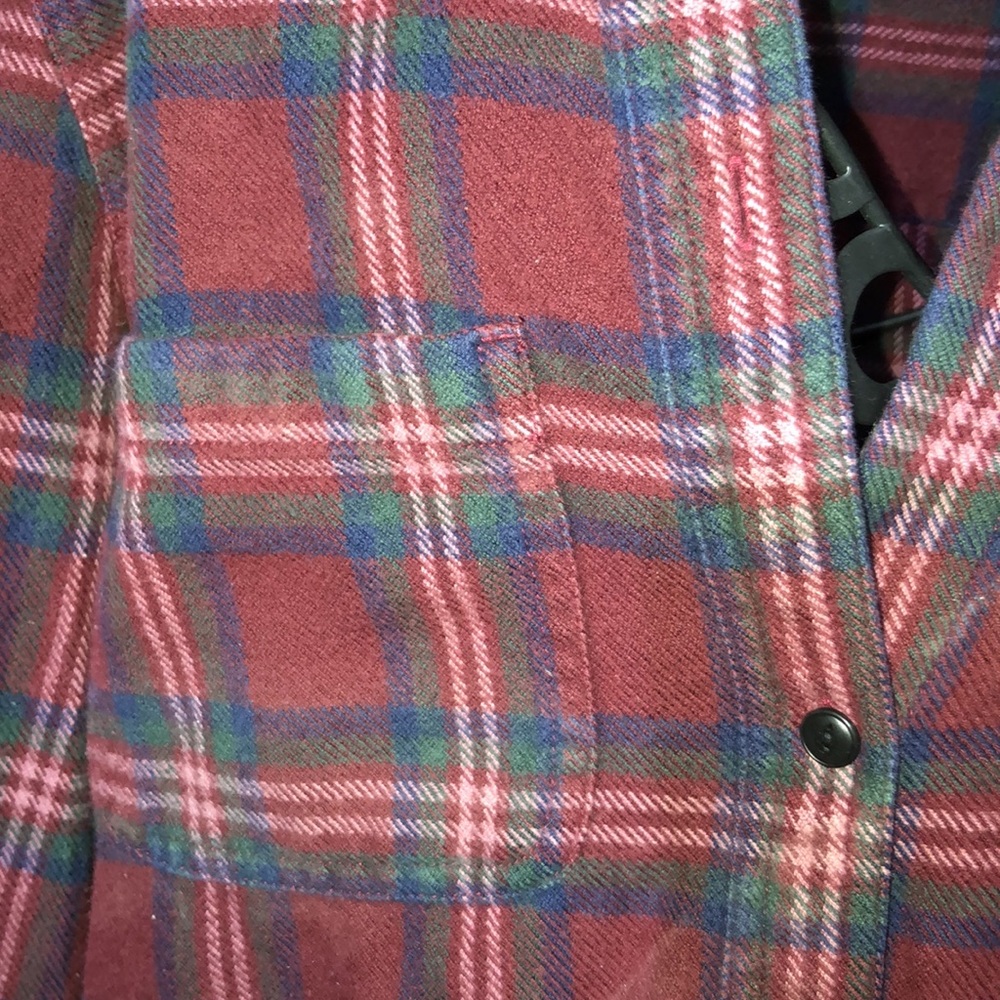 Madewell Red Flannel causal cotton flannel red/green comfy soft classic top - Picture 6 of 12